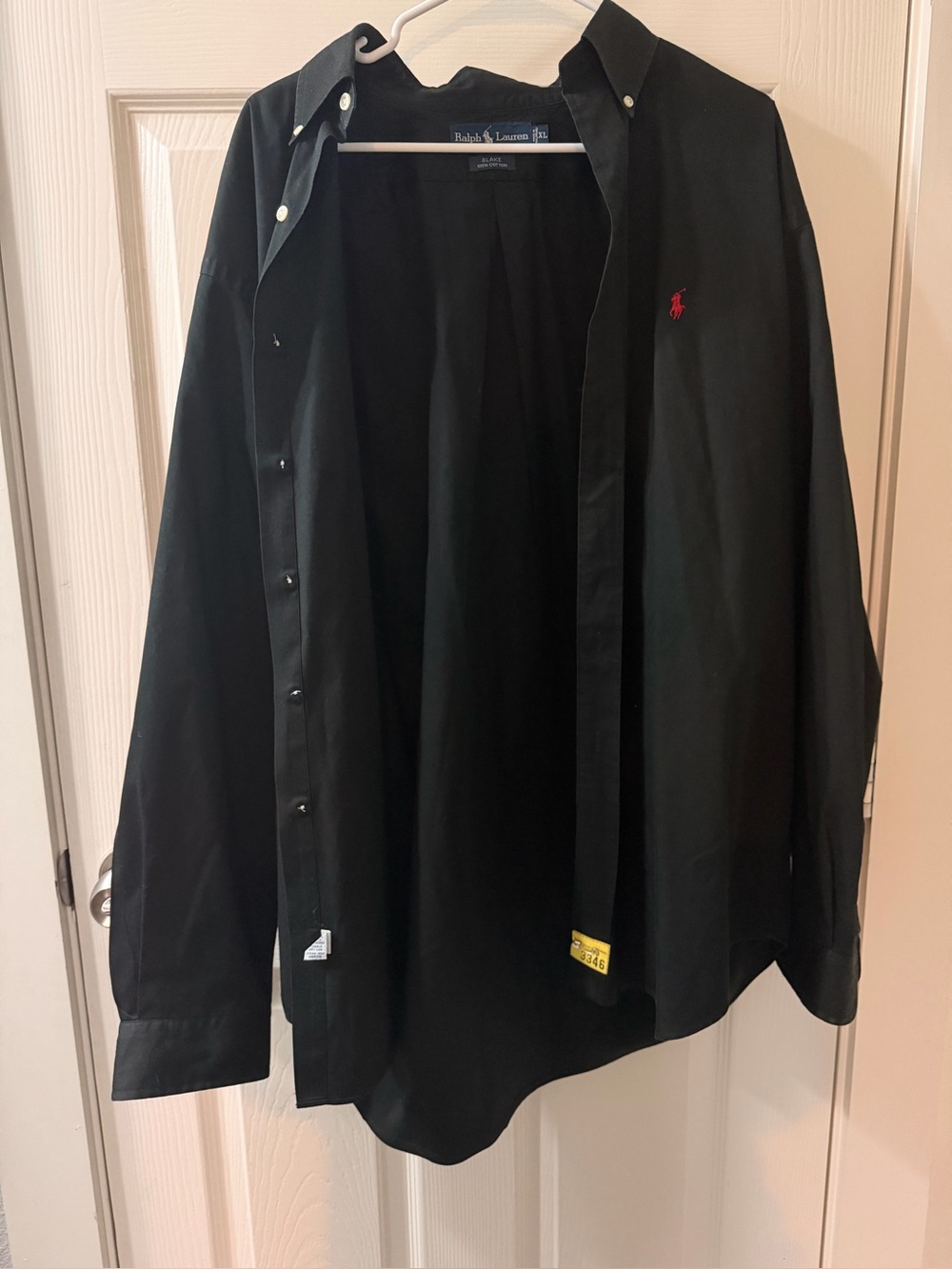 Vintage Ralph Lauren Men’s Black Button-Down Dress Shirt